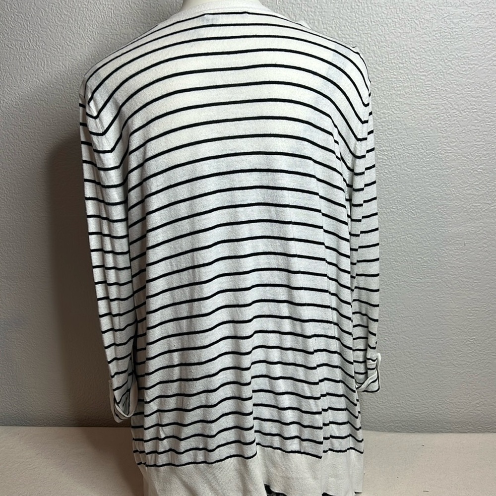 Lauren Ralph Lauren Striped Cardigan XL with LLR Embossed Buttons - Picture 3 of 5